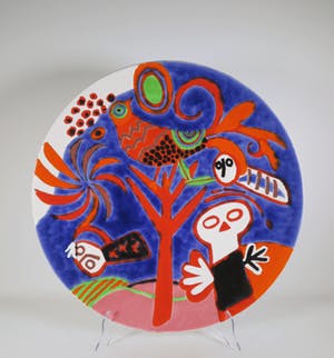 Corneille - Aardewerken schaal, l'Arbre Rouge (Groot!) kopen? Bied vanaf 500!