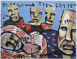 Herman Brood - Zeefdruk, Alfa Bites - Ingelijst kopen? Bied vanaf 150!