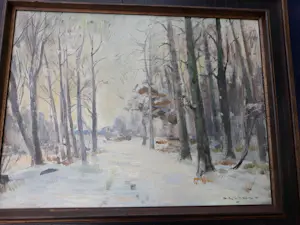 Daniel Muhlhaus - Winters bosgezicht kopen? Bied vanaf 110!