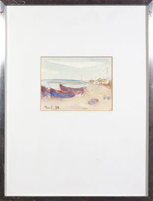 Theo Swagemakers - Aquarel, Strandgezicht kopen? Bied vanaf 60!