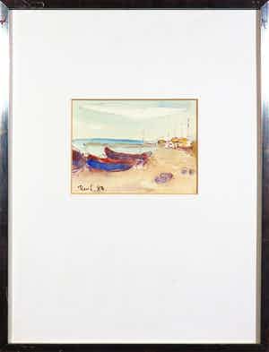 Theo Swagemakers - Aquarel, Strandgezicht verkocht voor € 60!