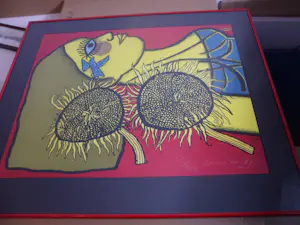 Corneille - Litho, Titel, Femme et des tournesols, kopen? Bied vanaf 275!