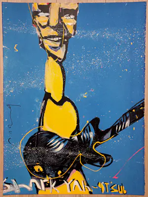 Herman Brood - De gitarist, zeefdruk kopen? Bied vanaf 350!