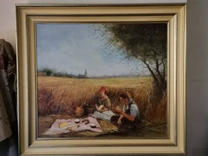 Niet of onleesbaar gesigneerd - Picknick in een korenveld kopen? Bied vanaf 1!