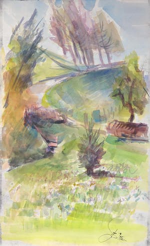 Franscz Witte - Aquarel, Landschap kopen? Bied vanaf 1!