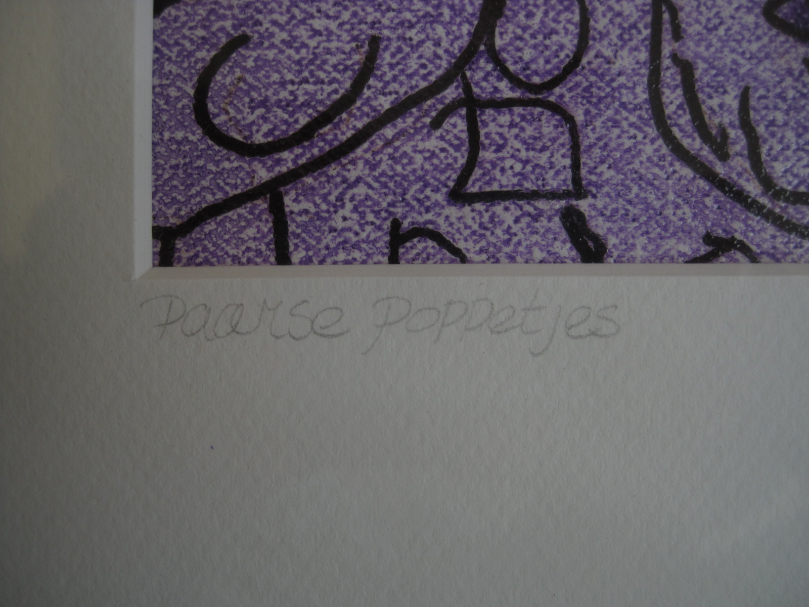 Niet of onleesbaar gesigneerd - gesigneerde POP Art litho "Paarse Poppetjes"  kopen? Bied vanaf 1!