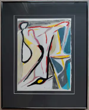 Bram van Velde - Abstracte compositie, litho in 10 kleuren (mooi ingelijst) kopen? Bied vanaf 450!