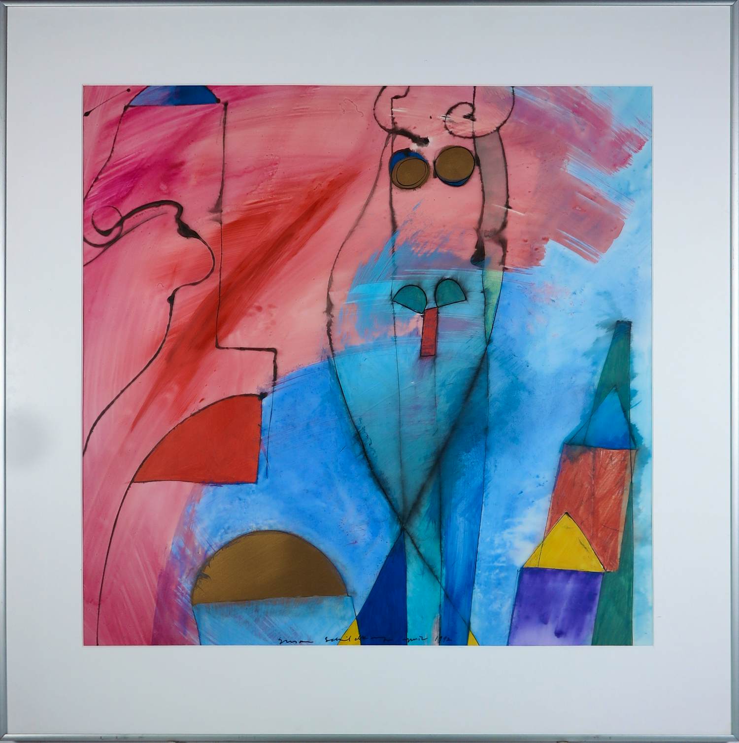 Susan Schildkamp - Gemengde techniek op papier, Te groot voor het huis - Ingelijst kopen? Bied vanaf 90!