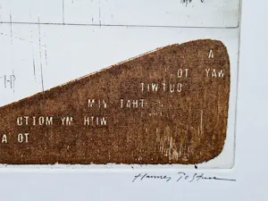 Hannes Postma - Handgekleurde reliëf Ets - zeer kleine oplage (1/6) "a way to outwit ..." kopen? Bied vanaf 37!