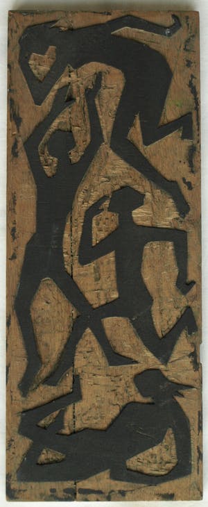 Klaas Pijlman - Houtreliëf / stempel , “Figuren” – ca 1975 kopen? Bied vanaf 1!
