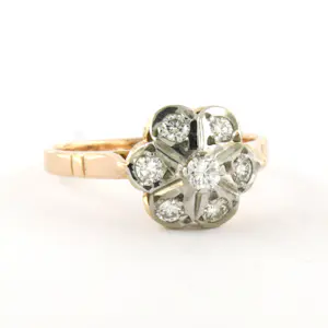 14k bicolour gouden ring met briljant geslepen diamant tot. 0.36ct – F/G - VS/SI kopen? Bied vanaf 510!