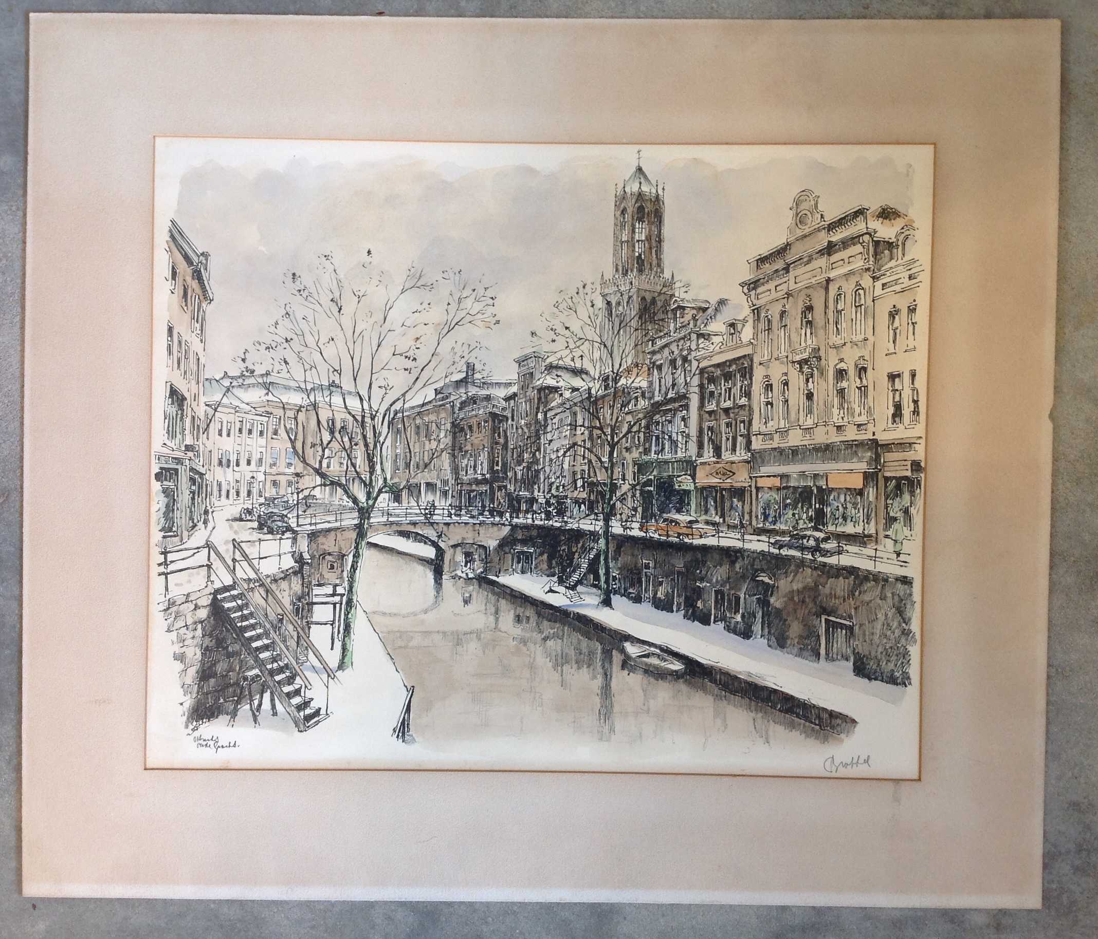 Niet of onleesbaar gesigneerd - Oudegracht Utrecht  kopen? Bied vanaf 1!