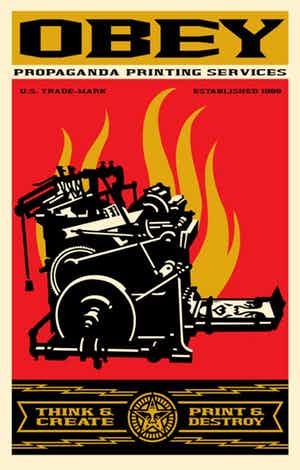 Shepard Fairey - PRINT AND DESTROY - gesigneerd verkauft für € 100!