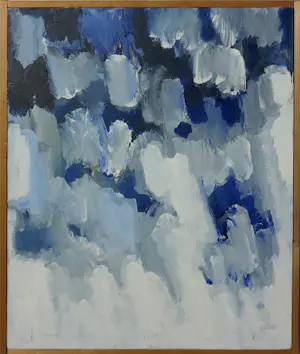 Janus Nuiten - Twee schilderijen, Bewogen lucht kopen? Bied vanaf 70!