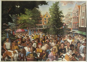 Zeljko Premerl - Ingelijste litho , Het Leidseplein vroeger…. – ca. 1980 kopen? Bied vanaf 1!