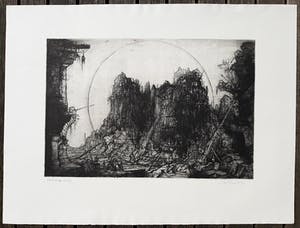 Dirkje Kuik - Rotslandschap, ets kopen? Bied vanaf 60!