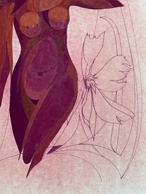 Eugène Eechaut - Stehende nackte Frau und Blumen in Gouache 1970 / Galerie Pfeiffer Brüssel kopen? Bied vanaf 70!