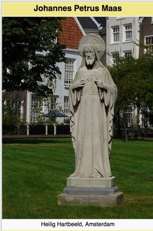 Johannes Petrus Maas - (1861-1941) - Antiek Heilig Hartbeeld - Gips - Gemerkt - PRIJS VERLAAGD kopen? Bied vanaf 10!