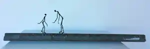 Franz Josef Vanck - Wandobject van brons en hardsteen, Twee figuren verkauft für € 150!