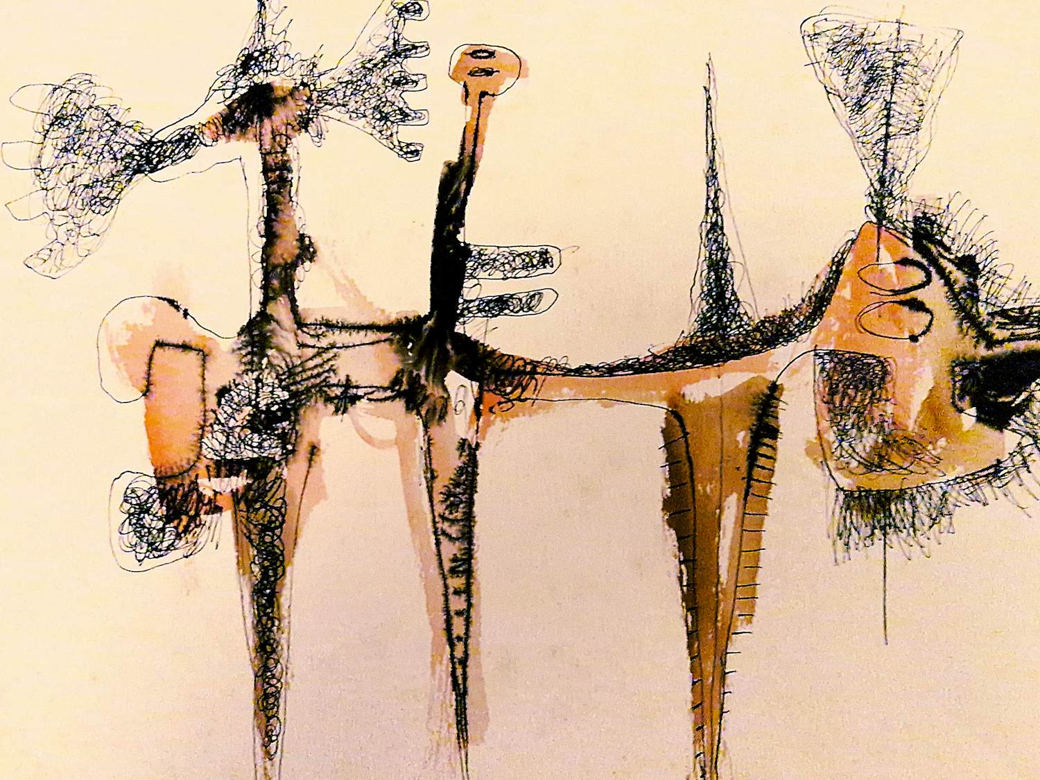 Hannes Postma - Zeldzame 1958 gemengde techniek (o.a. ecoline) "fantasie dier" gesigneerd kopen? Bied vanaf 78!