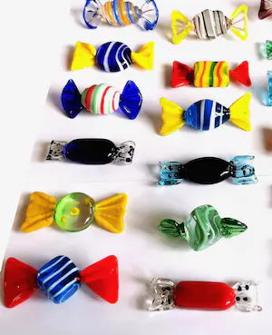 Seguso - 24x Murano Glas Snoepjes / Bonbons / Sweets - Vintage Kunst Venetië kopen? Bied vanaf 70!