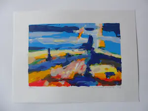 Willem Brauck - Zeefdruk, Landschap kopen? Bied vanaf 35!