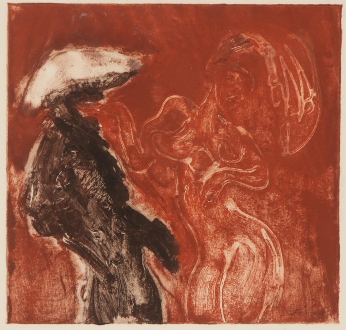 Luis Filcer - Gouache, Zonder titel verkocht voor € 35!