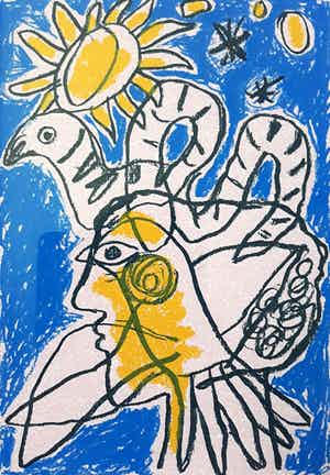 Corneille - Allegro, zeefdruk (mooi ingelijst) verkocht voor € 175!