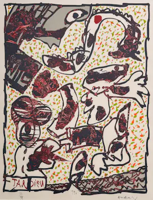 Pierre Alechinsky - Kleurenlitho – 'Tardieu' (1990) kopen? Bied vanaf 1050!