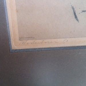Niet of onleesbaar gesigneerd - Westerkerk Amsterdam vanaf Prinsengracht - ets kopen? Bied vanaf 1!