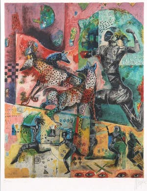 Astrid Engels - Litho, Pink - Ingelijst kopen? Bied vanaf 50!