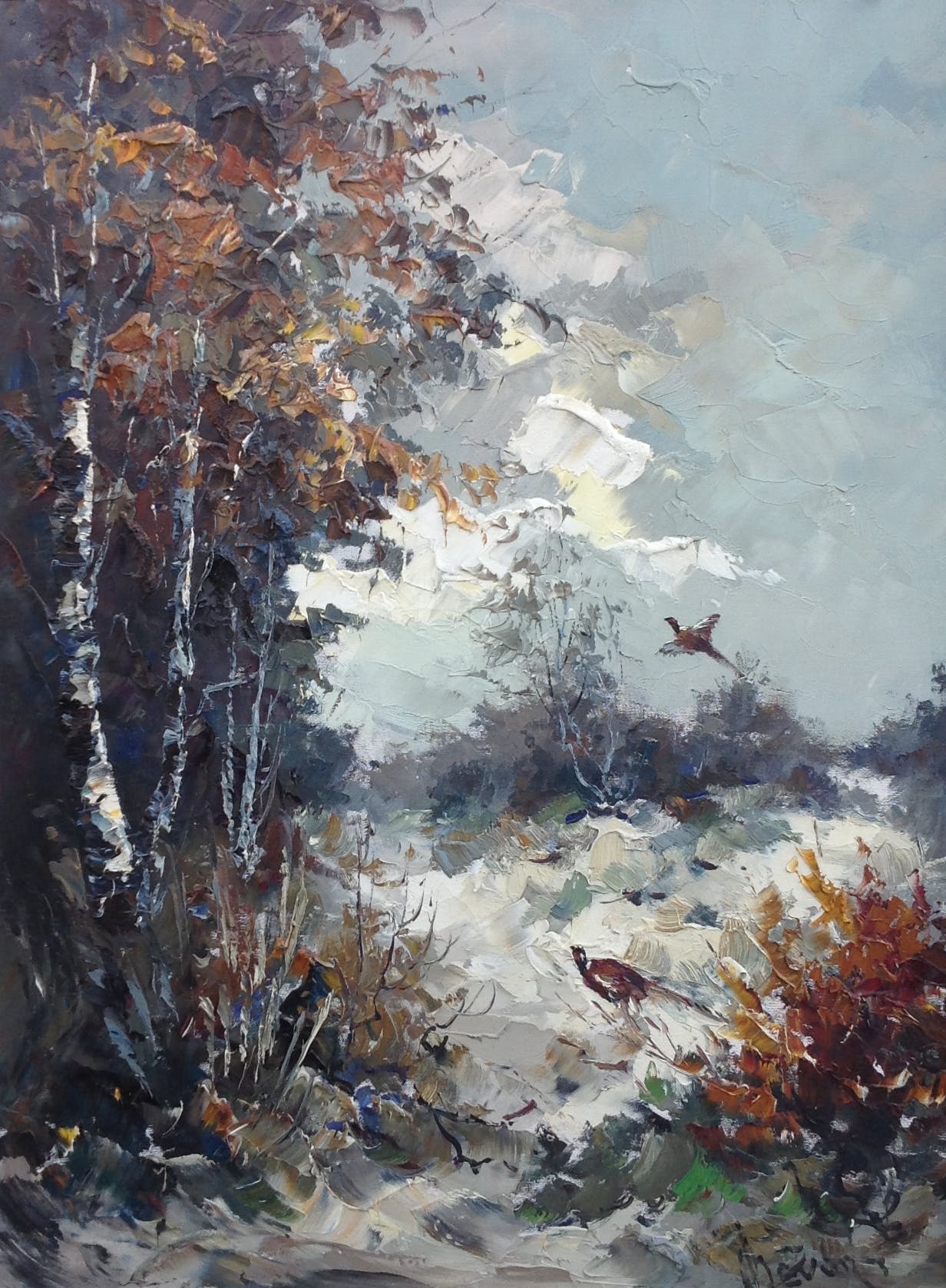 Jan Bevort - C1207 - Fazanten aan de bosrand verkocht voor € 150!