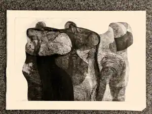 Rob Otte - Bijzondere en zeer grote jaren 60 epr. d'Artiste ETS en aquatint "Figuren" verkauft für € 57!