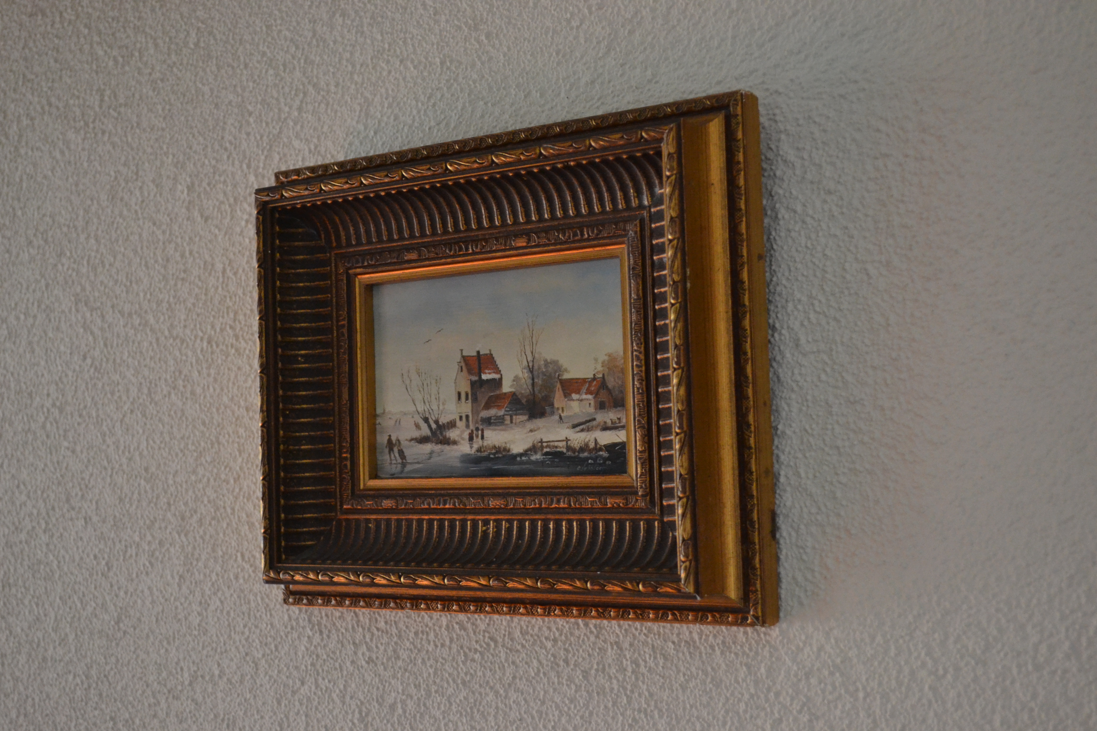 Niet of onleesbaar gesigneerd - Hollands winterlandschap - Olieverf op paneel kopen? Bied vanaf 1!