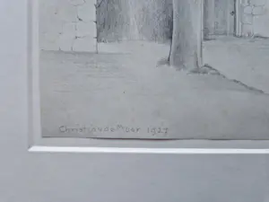 Chris de Moor - In 1927 gemaakte verstilde potloodtekening "huizen in landschap" kopen? Bied vanaf 64!