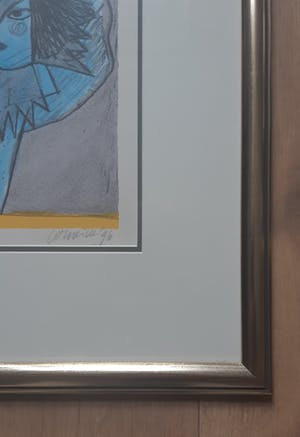 Corneille - Laatste keer " Visage et Oiseau bleu ". Zeer fraai ingelijst!! kopen? Bied vanaf 155!