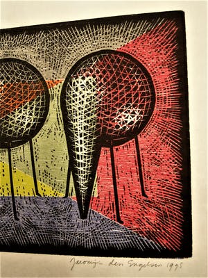 Jacomijn den Engelsen - Originele , in zeer kleine oplage gemaakte (15) PoP-Art Houtsnede "ZAPP" kopen? Bied vanaf 1!