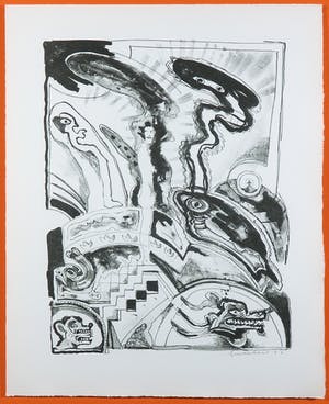 Lucebert - Litho uit het portfolio Fantasia - Ingelijst + originele linnen map kopen? Bied vanaf 1!