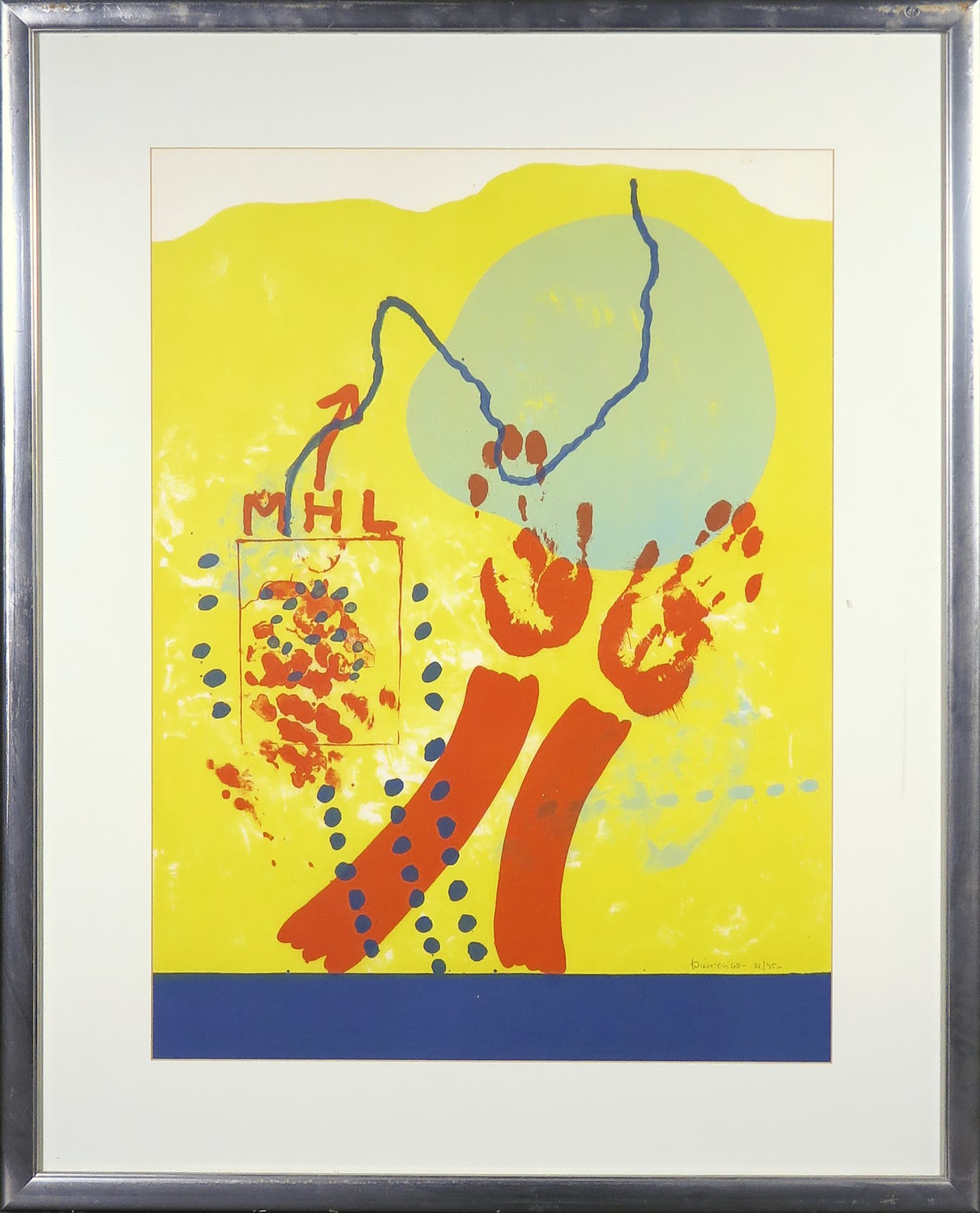 Jef Diederen - Litho, MHL - Ingelijst verkocht voor € 50!