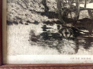 Herman van der Weele - Herman van der Weele - Op de Heide - Ets, Ingelijst kopen? Bied vanaf 35!