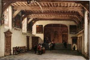 Hendrik Jacobus Scholten - Gravenzaal Stadhuis Haarlem verkocht voor € 600!