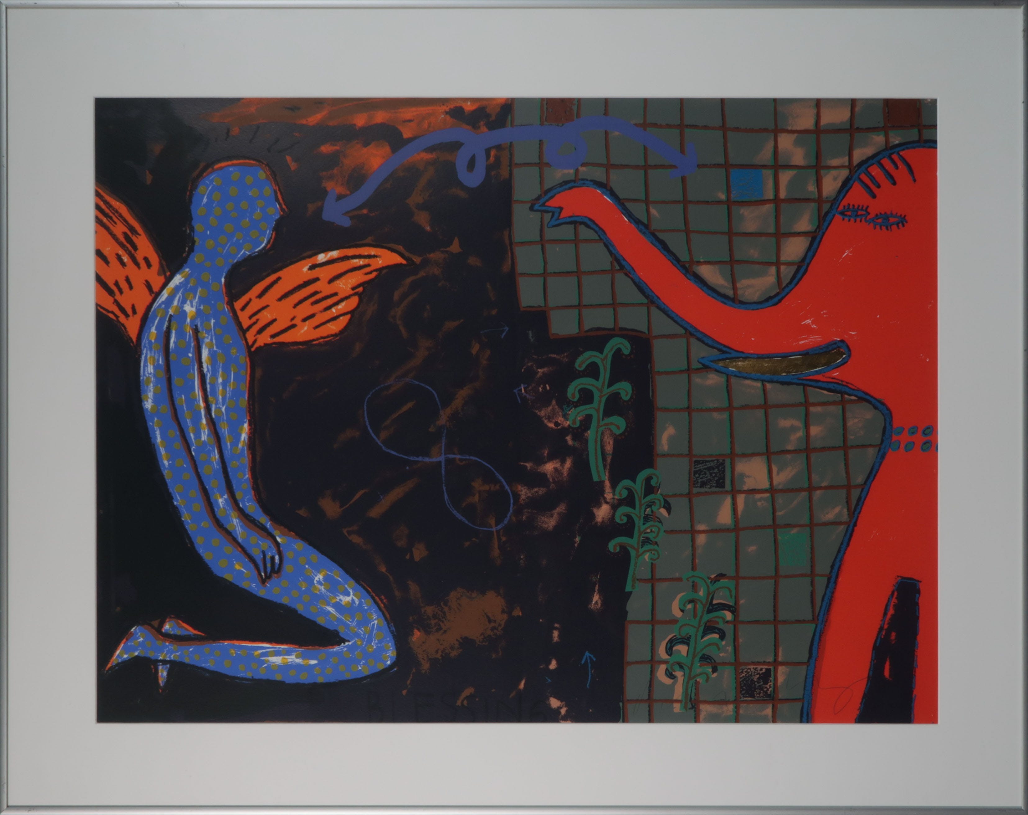 Dodog Soeseno - Zeefdruk, Blessing - Ingelijst verkocht voor € 35!