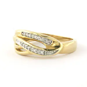 14k bicolour gouden ring met single cut geslepen diamant tot. 0.15ct kopen? Bied vanaf 415!