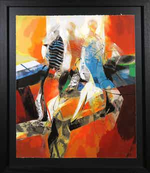 Peter Meijer - Zeefdruk, Wij waren met drie - Ingelijst verkocht voor € 50!