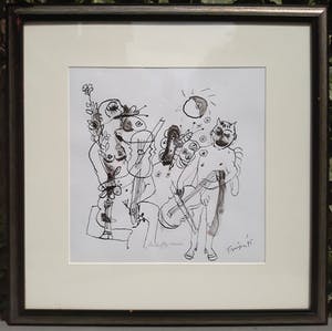 Hans Truijen - Butterfly-music, tekening (netjes ingelijst) kopen? Bied vanaf 295!