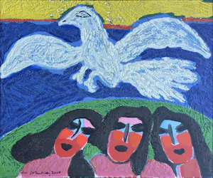 Corneille - Terragravure: 'Witte vogel' (2000) kopen? Bied vanaf 850!