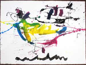 Anton Heyboer - Aqaurel op papier - Groot Formaat verkocht voor € 525!