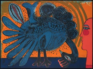Corneille - Litho, Tête de grand oiseau kopen? Bied vanaf 1!