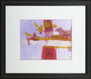 Ferd op de Coul - Gouache, Abstracte landschap in roze - Ingelijst kopen? Bied vanaf 1!
