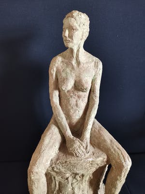 Niet of onleesbaar gesigneerd - Zittend naakte dame kopen? Bied vanaf 1!